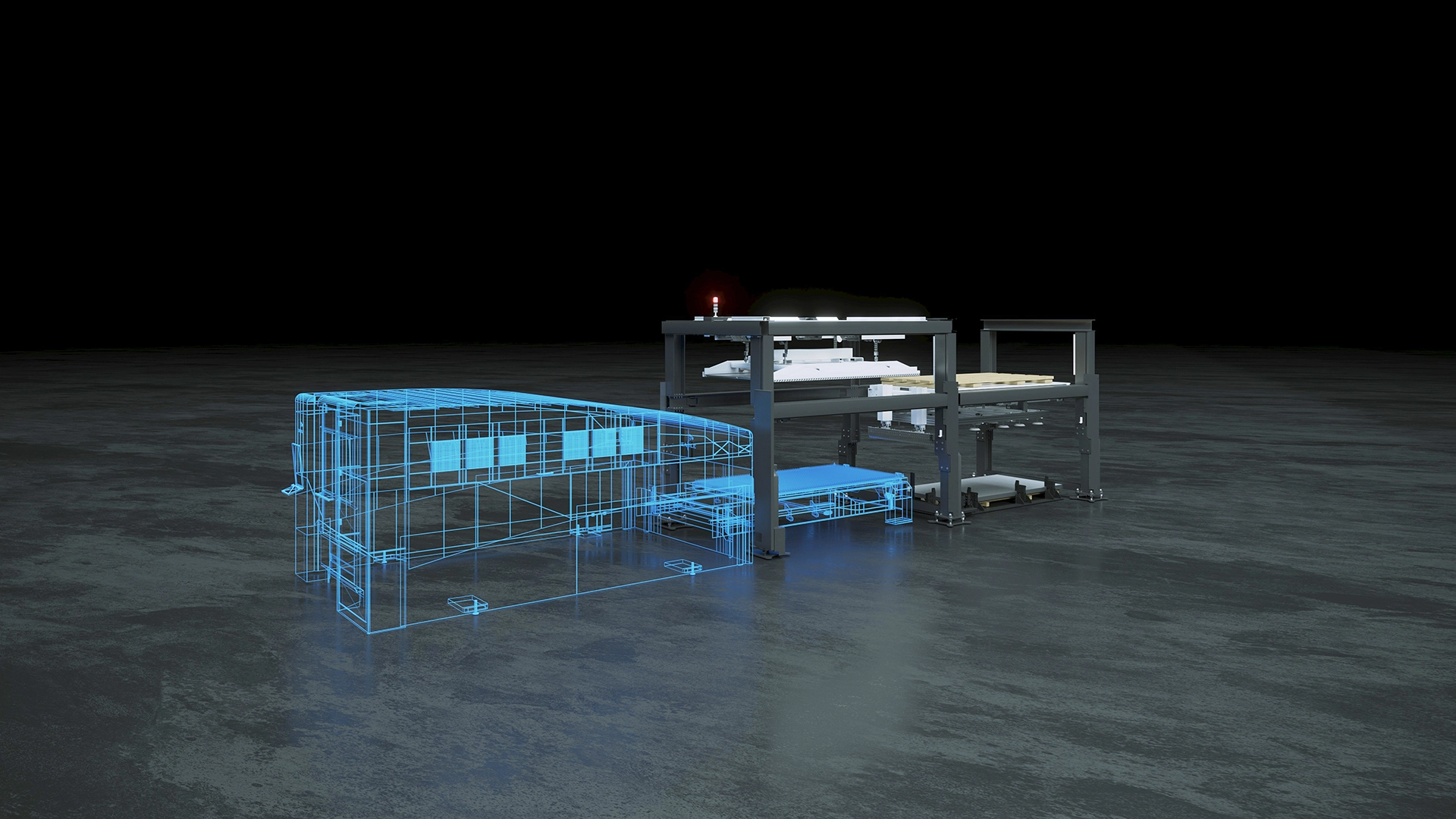 Render of automation system Eagle CraneMasterExtended