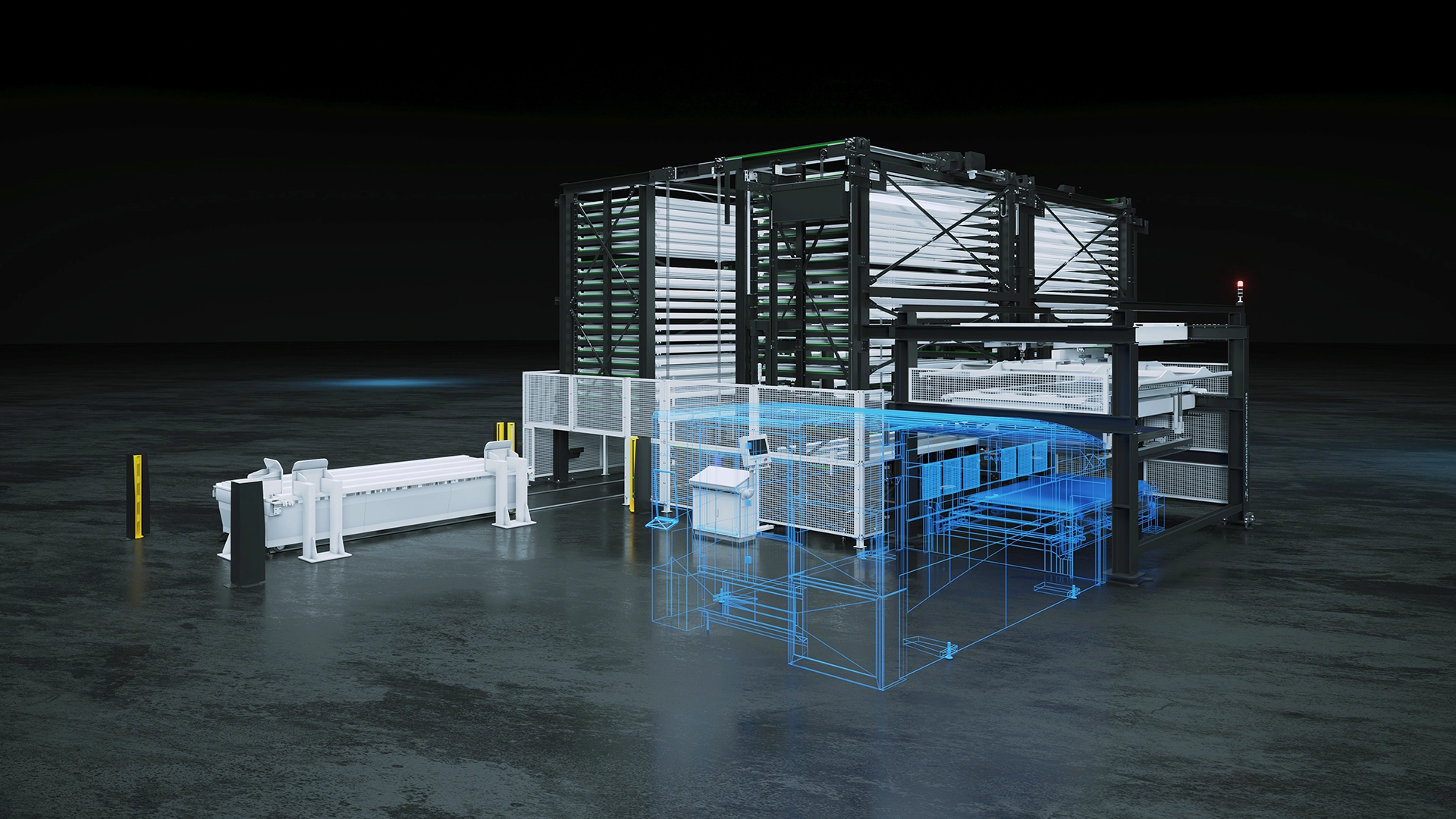 Rendering des Automatisierungssystems Eagle eTowerQ2