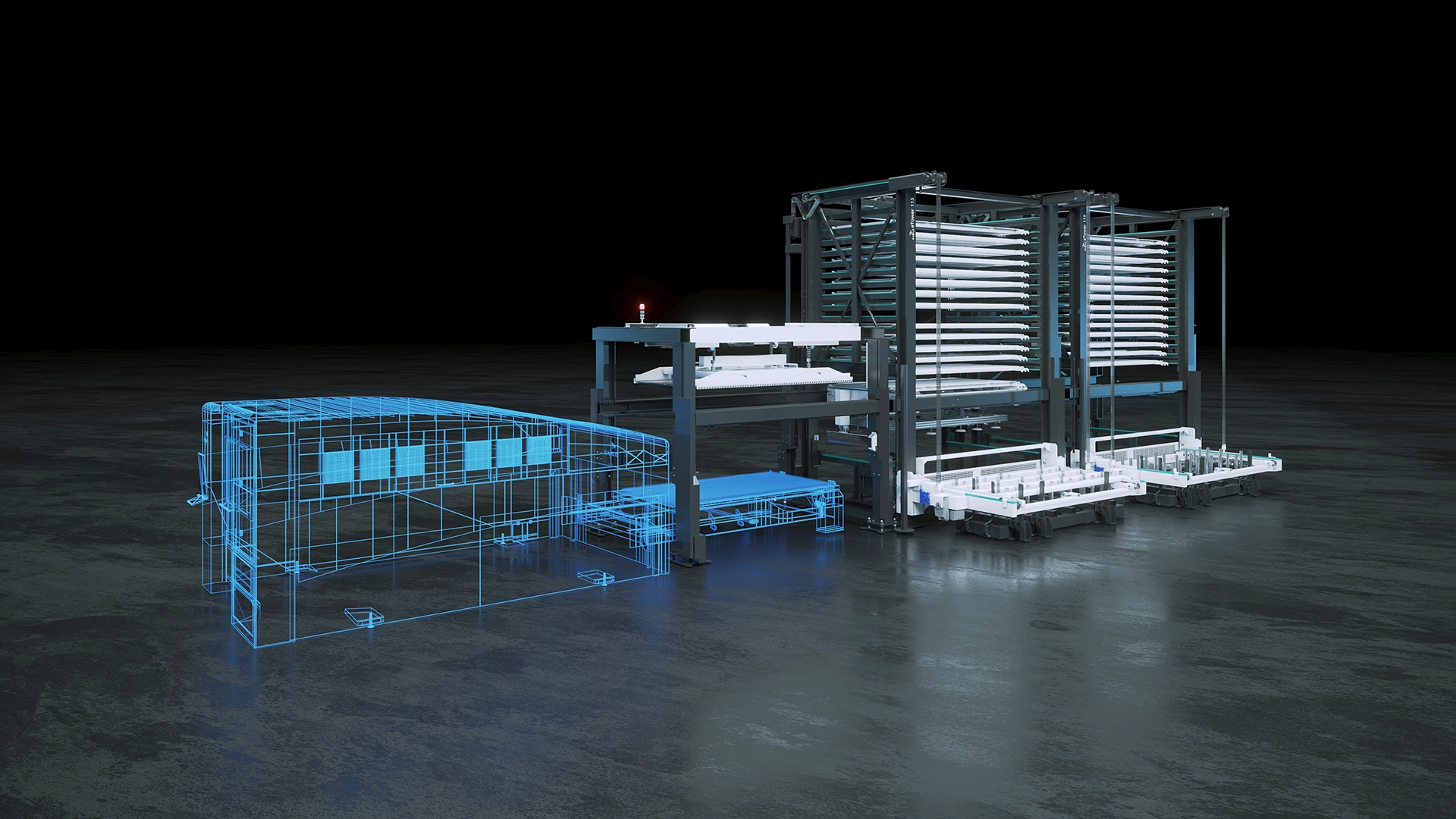 Rendering des Automatisierungssystems Eagle eTower X2